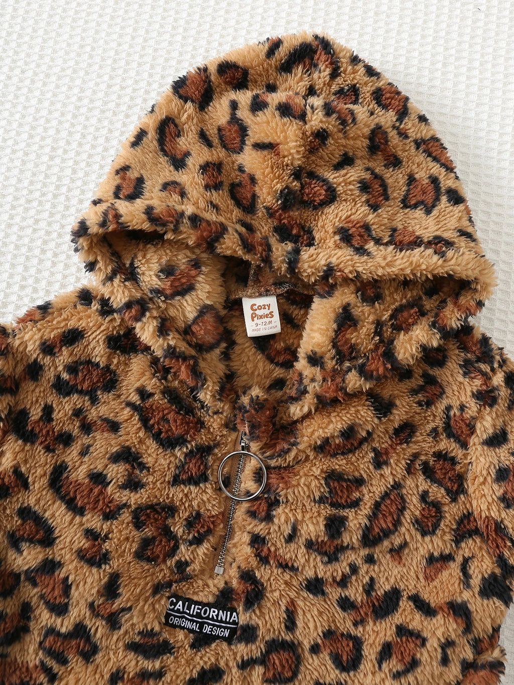 Ensemble 2 pièces legging et sweat à capuche en peluche à motif pour bébé fille