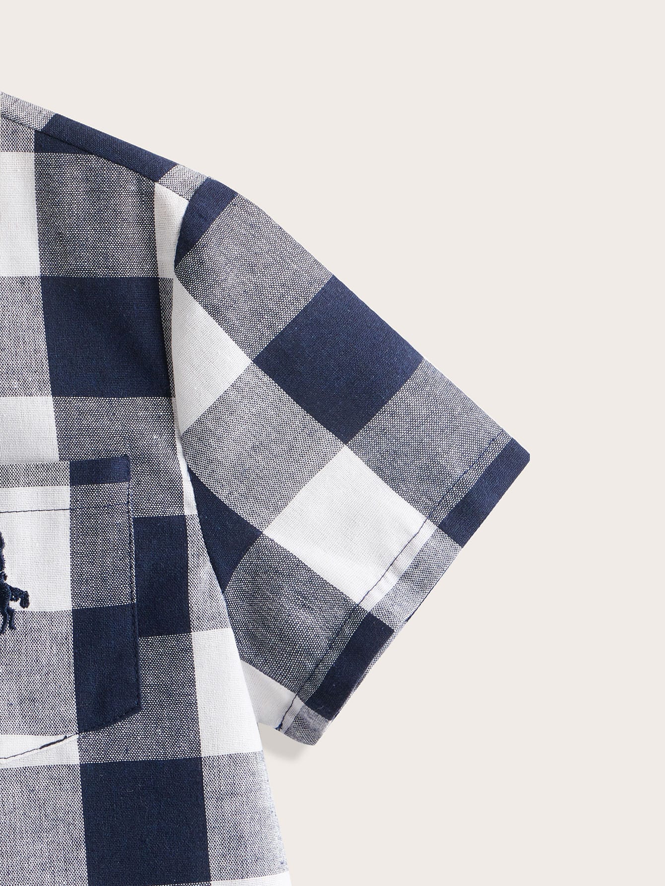 Chemise Garçon Carreaux Broderie Cheval