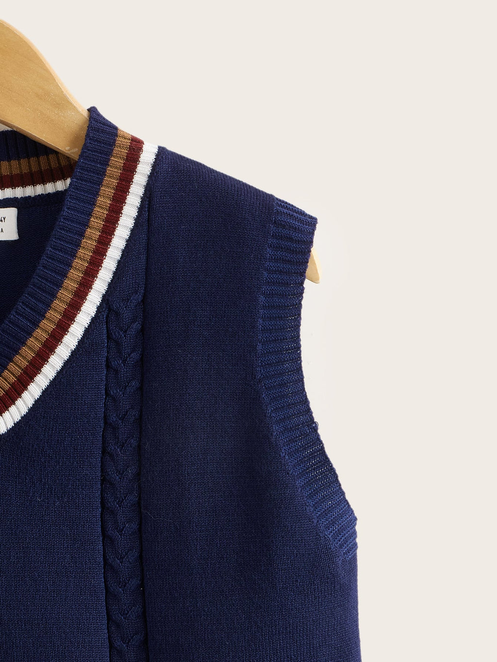 Boys' Striped Trim V-Neck Sweater Vest