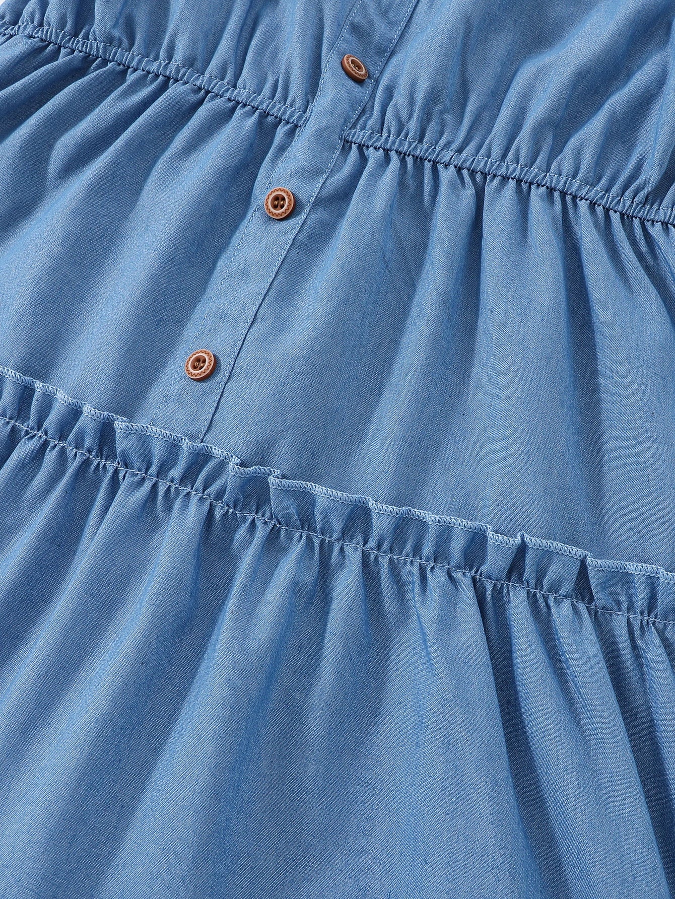 Robe Fille En Jean Bretelles Boutonnées