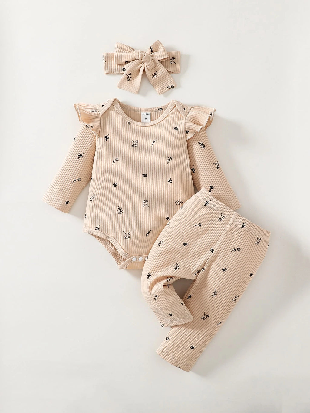 Ensemble Nouveau-né Fille Souflis Abricot