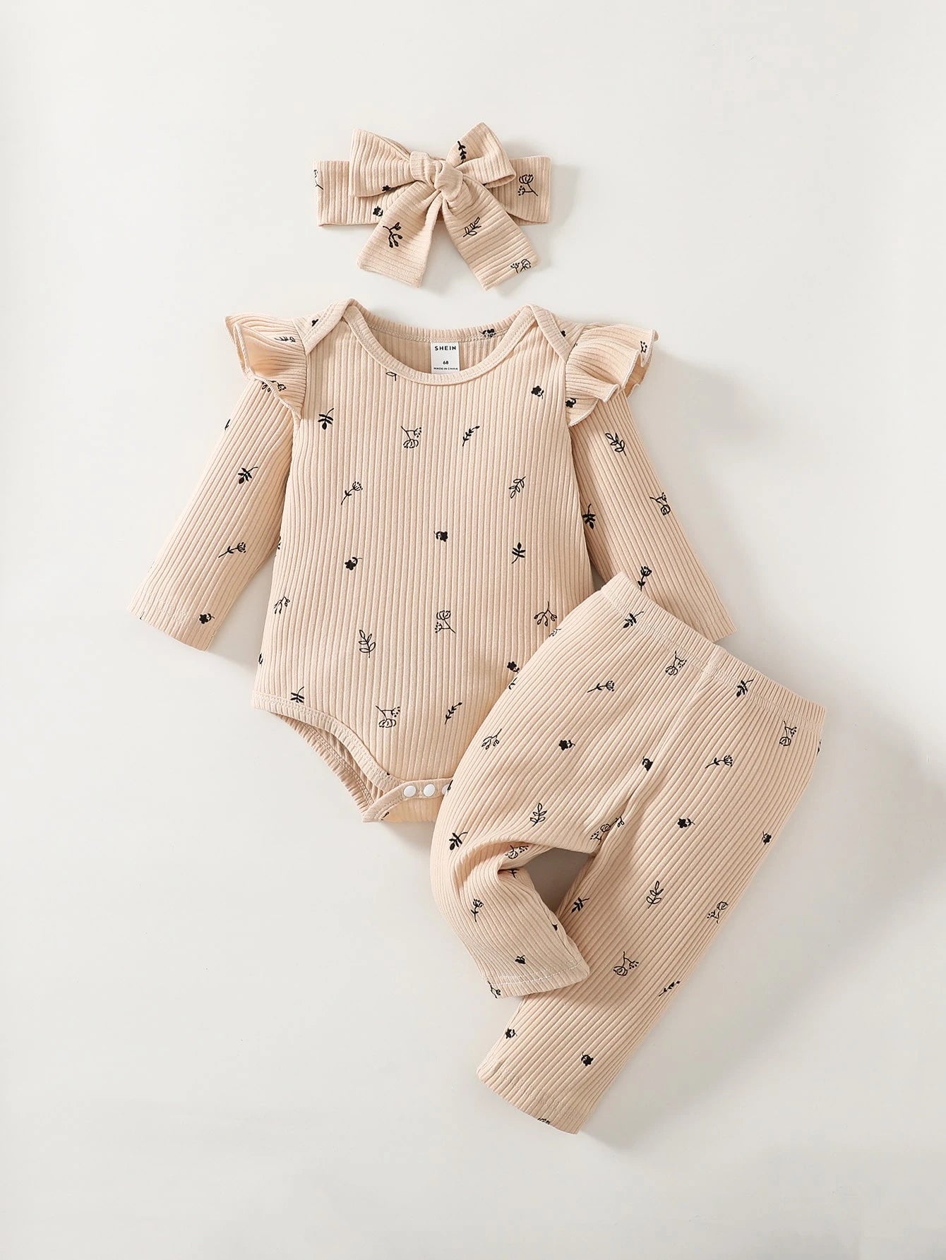 Ensemble Nouveau-né Fille Souflis Abricot