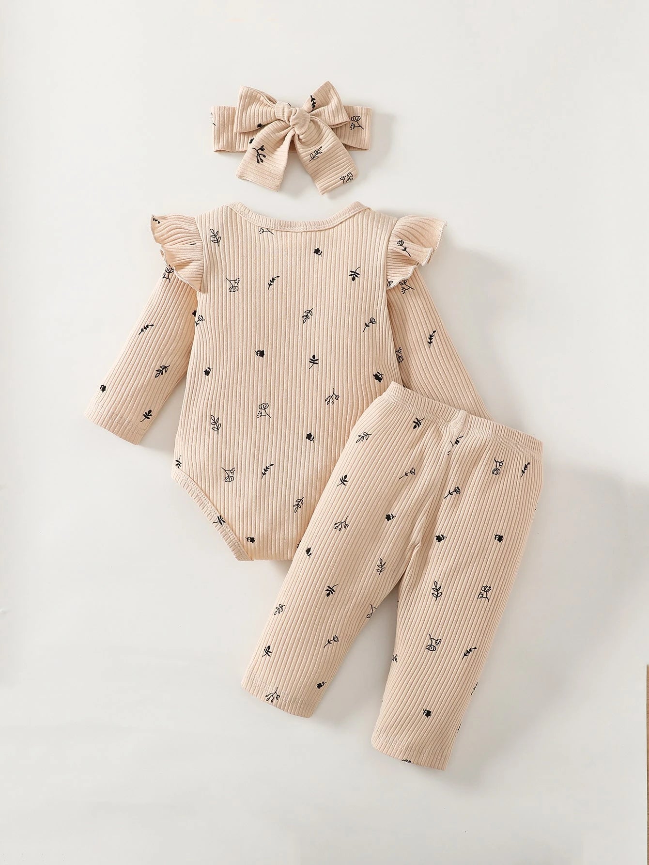 Ensemble Nouveau-né Fille Souflis Abricot