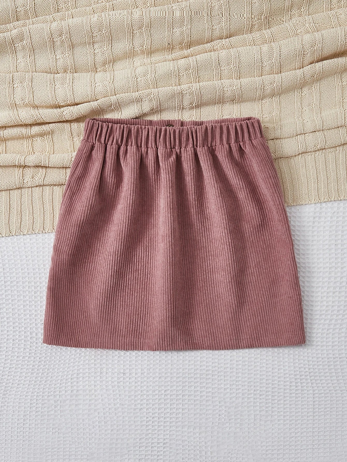 Girls' Button-Front Corduroy Skirt