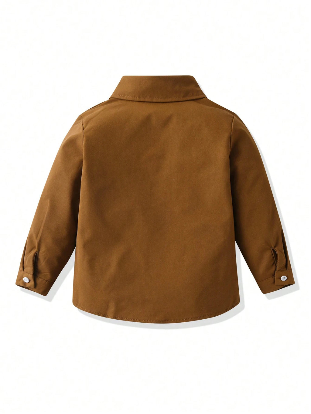 Chemise Garçon Marron Écusson Lettre Poche