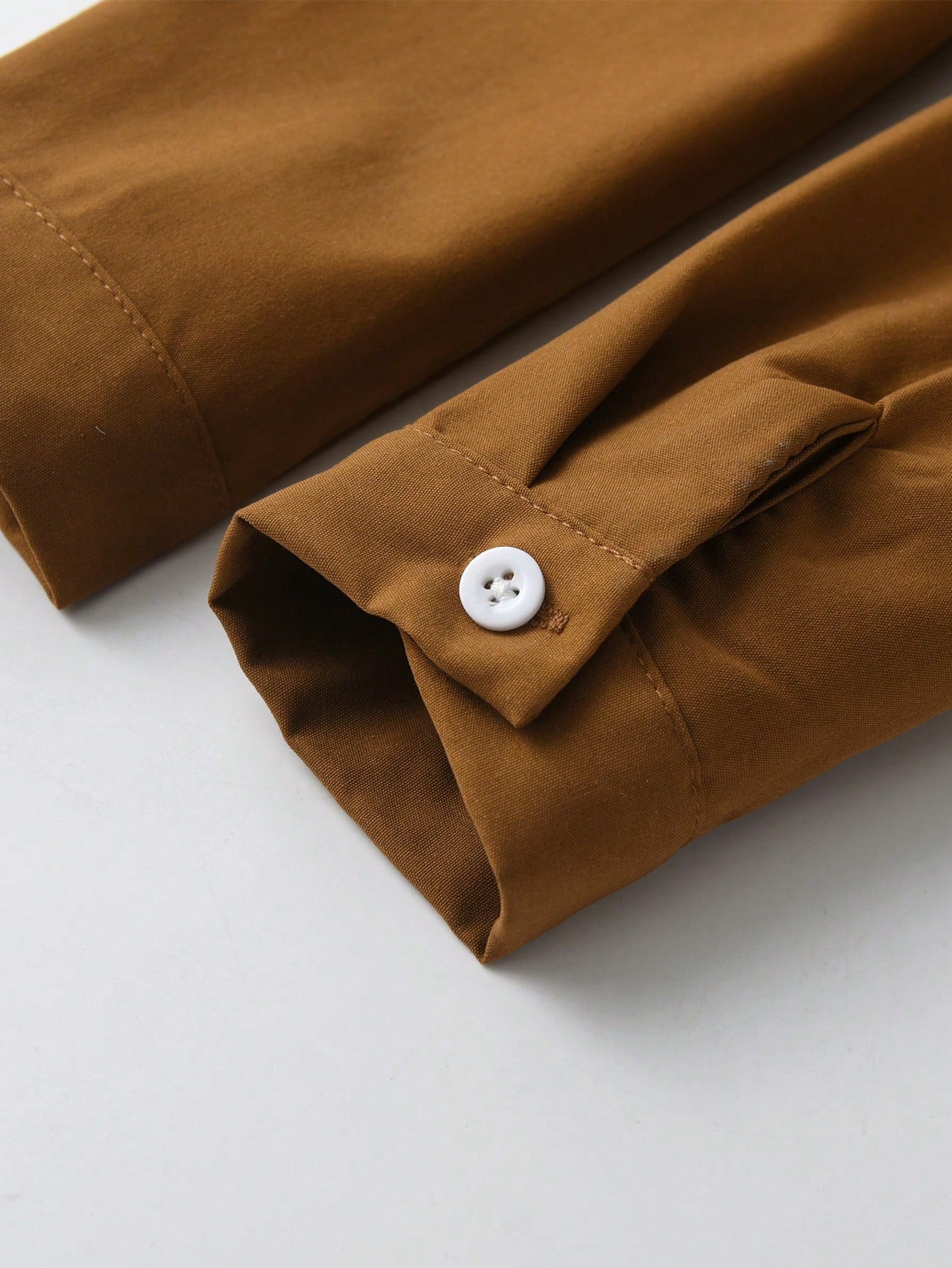 Chemise Garçon Marron Écusson Lettre Poche
