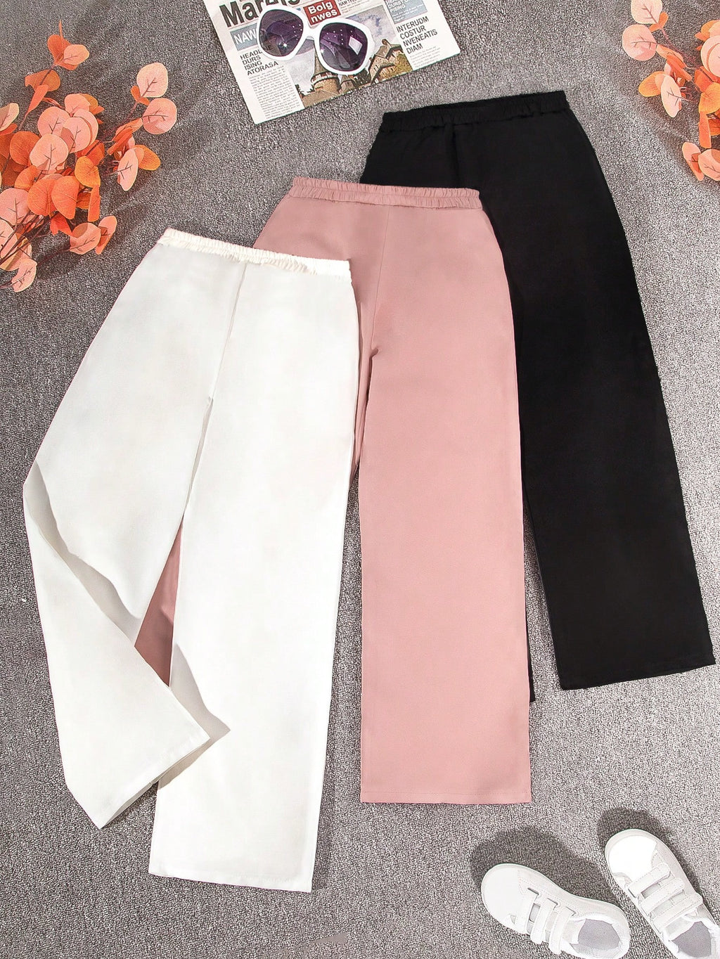 Set of 3 Girls' Wide-Leg Pants