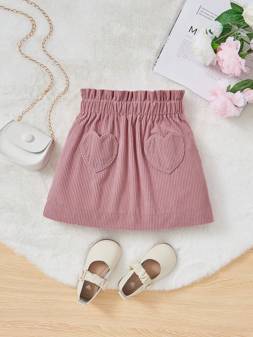 Girls' Corduroy Heart Pocket Skort