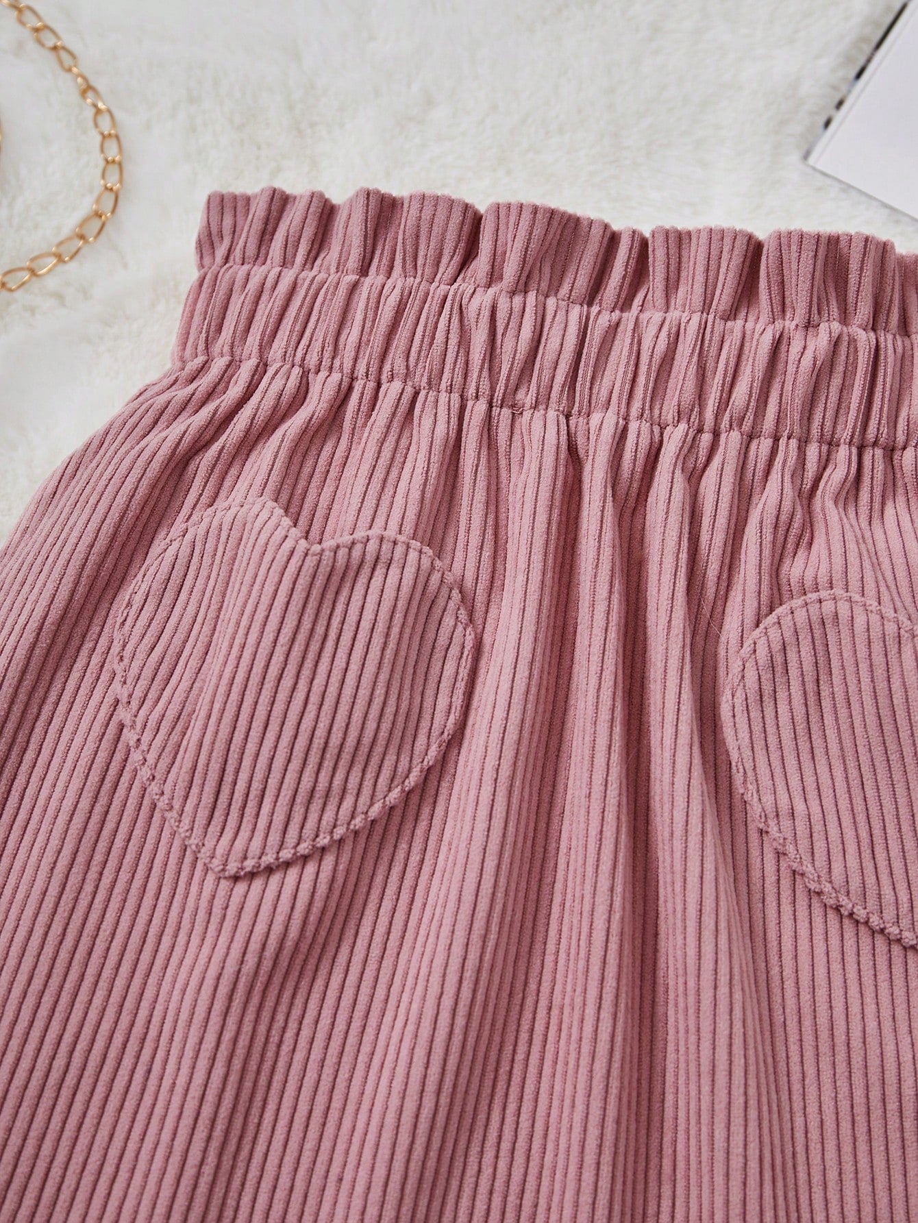 Girls' Corduroy Heart Pocket Skort