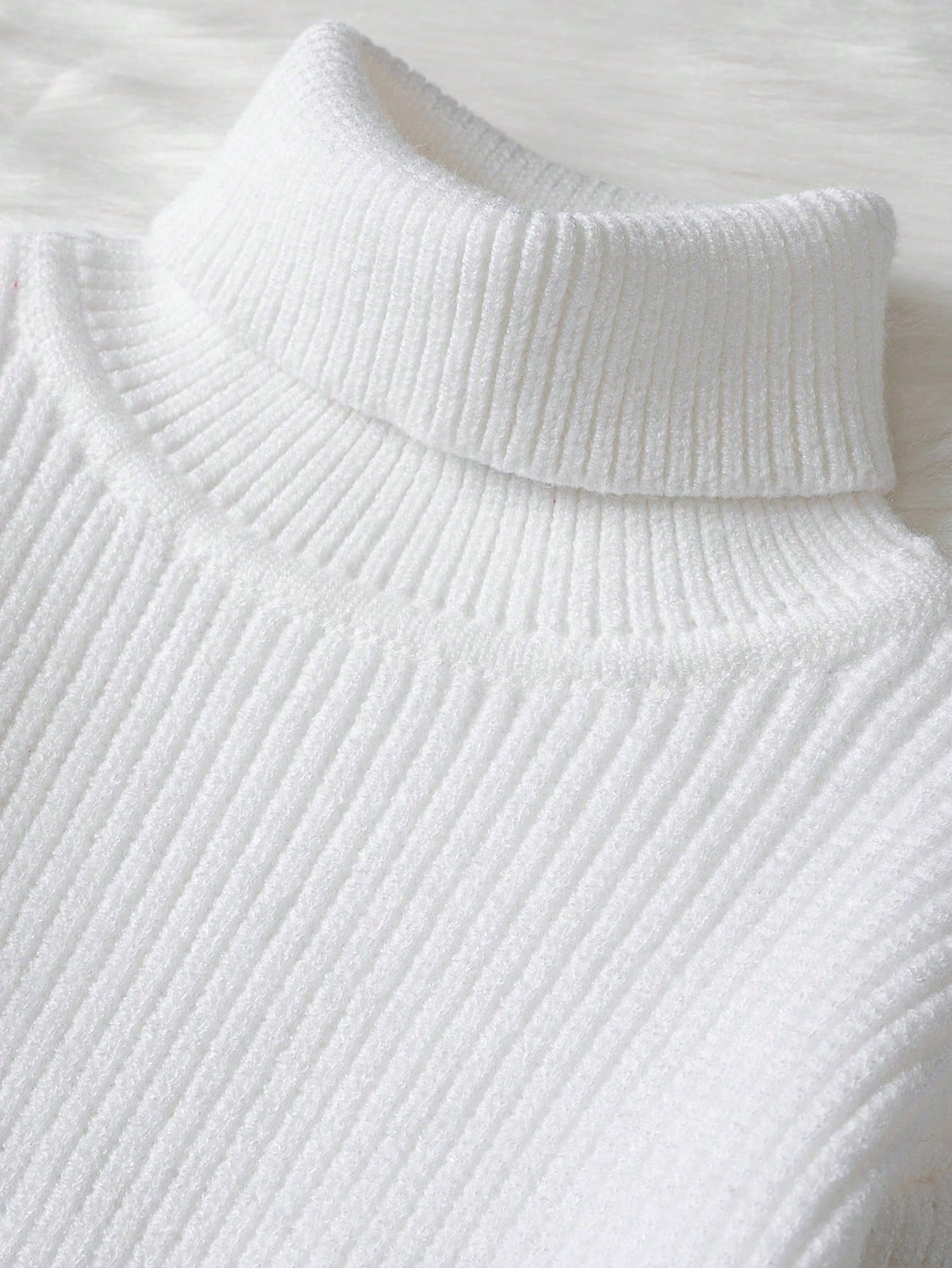 Baby Girls' Solid Color Turtleneck Knit Sweater
