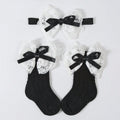 Baby Valentine's Day Black Bow Headband & Anti-Skid Socks Set