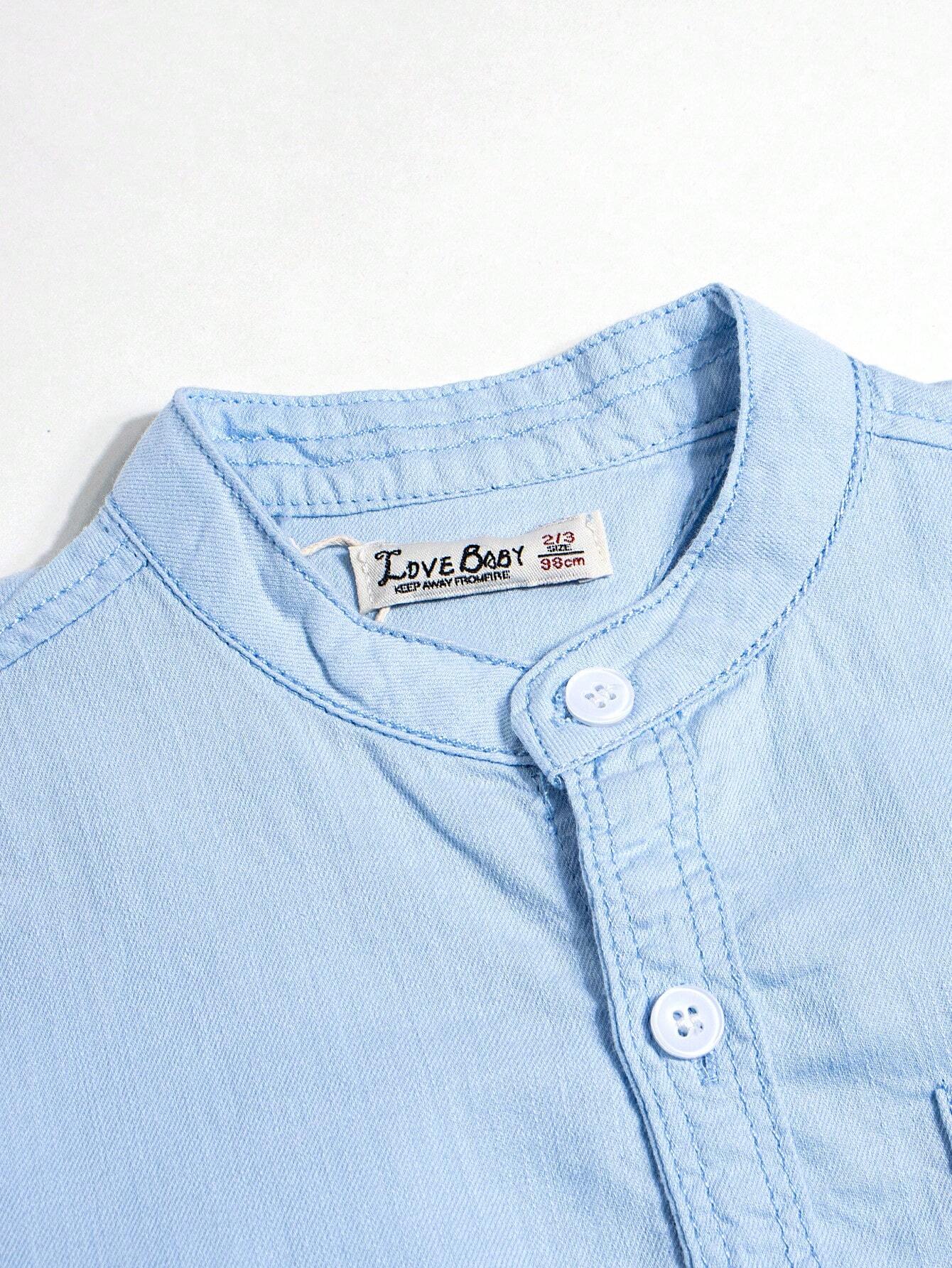Boys' Light Blue Round-Neck Shirt