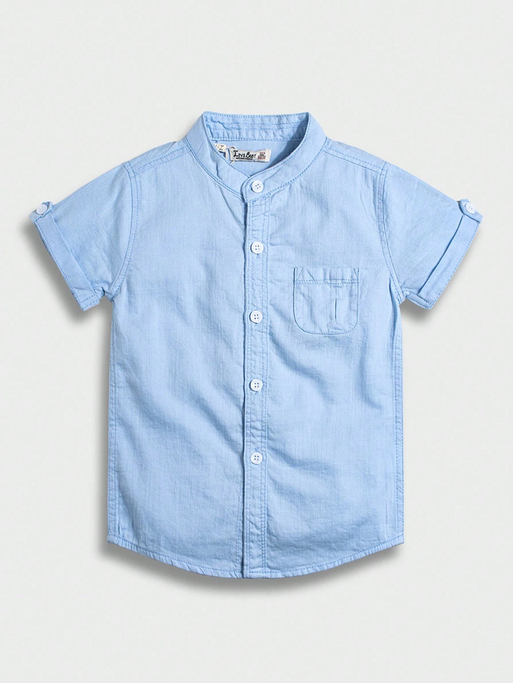 Boys' Light Blue Round-Neck Shirt