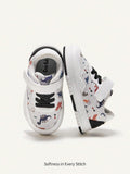 Cozy Pixies Chaussures en toile dinosaure pour garçons avec bout renforcé Blanc