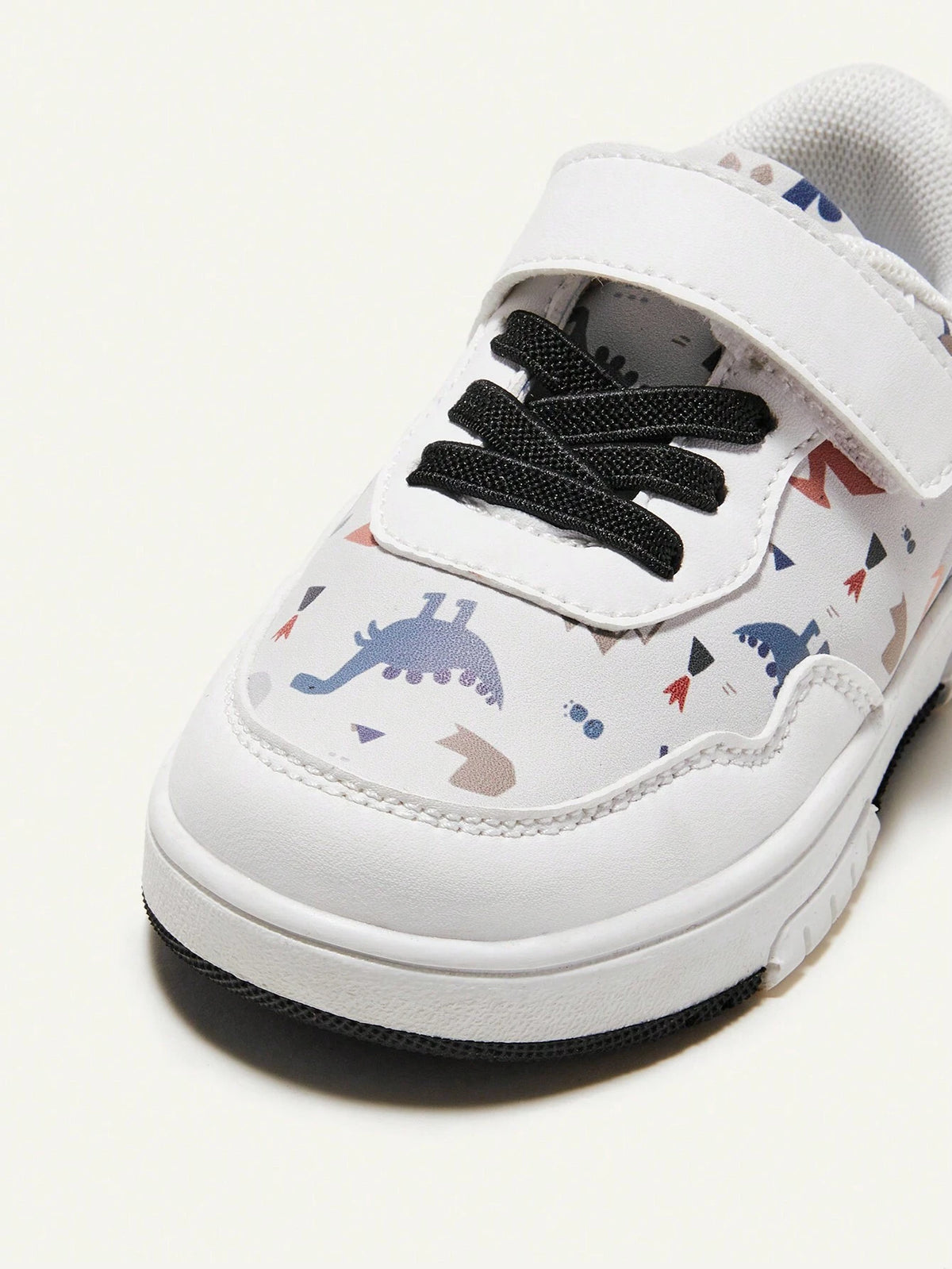 Cozy Pixies Boys' Dinosaur Canvas Shoes With Toe Cap White
