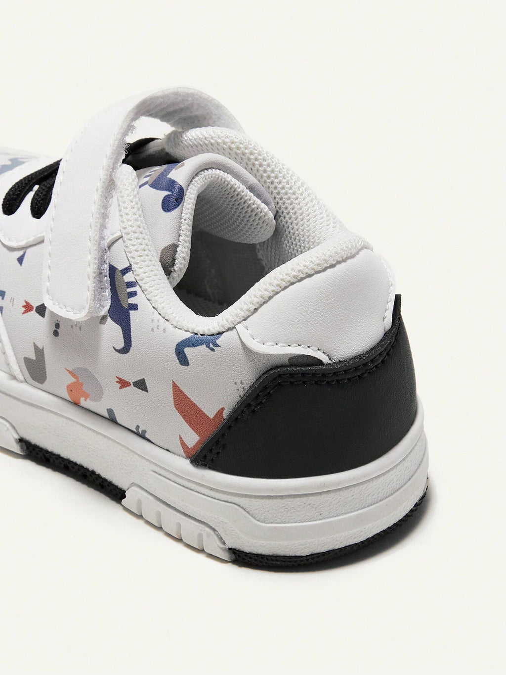 Cozy Pixies Chaussures en toile dinosaure pour garçons avec bout renforcé Blanc