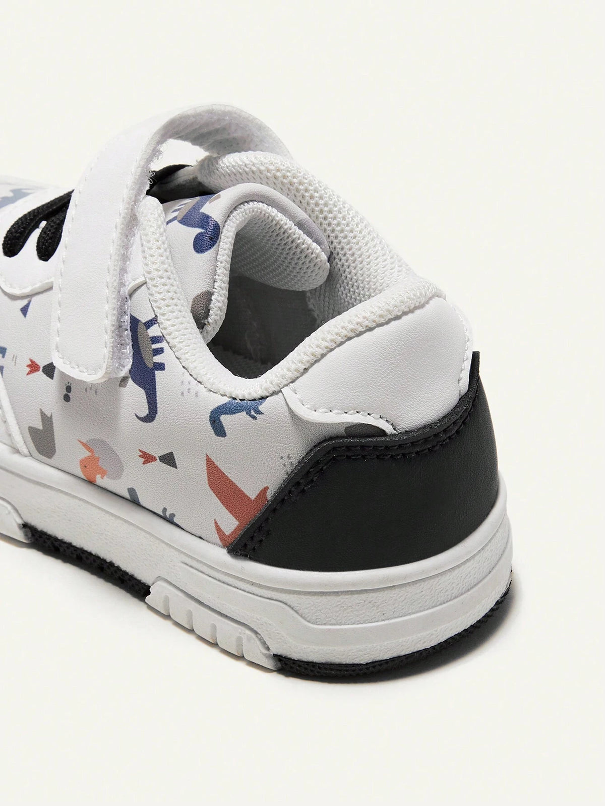 Cozy Pixies Chaussures en toile dinosaure pour garçons avec bout renforcé Blanc