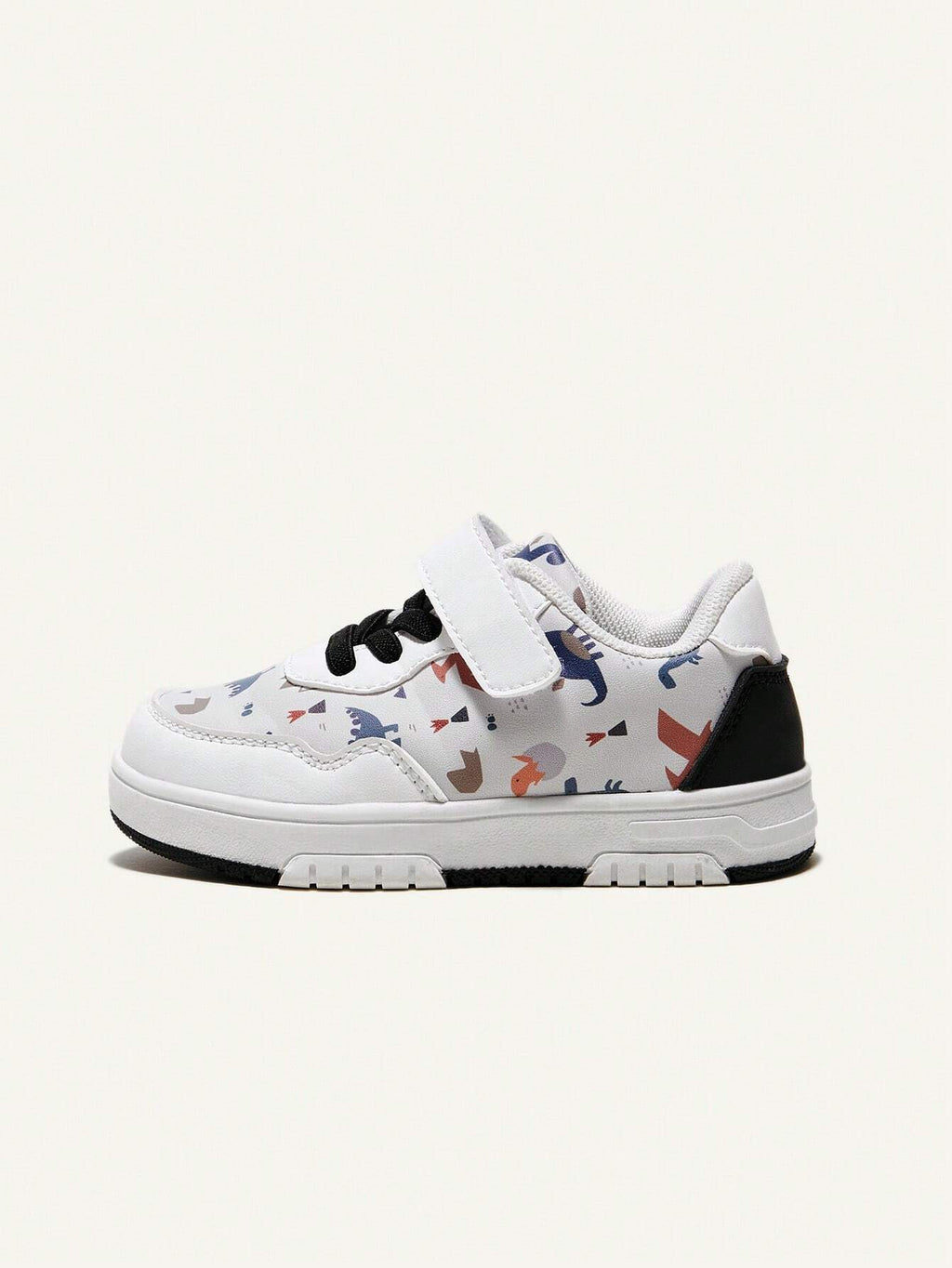 Cozy Pixies Chaussures en toile dinosaure pour garçons avec bout renforcé Blanc