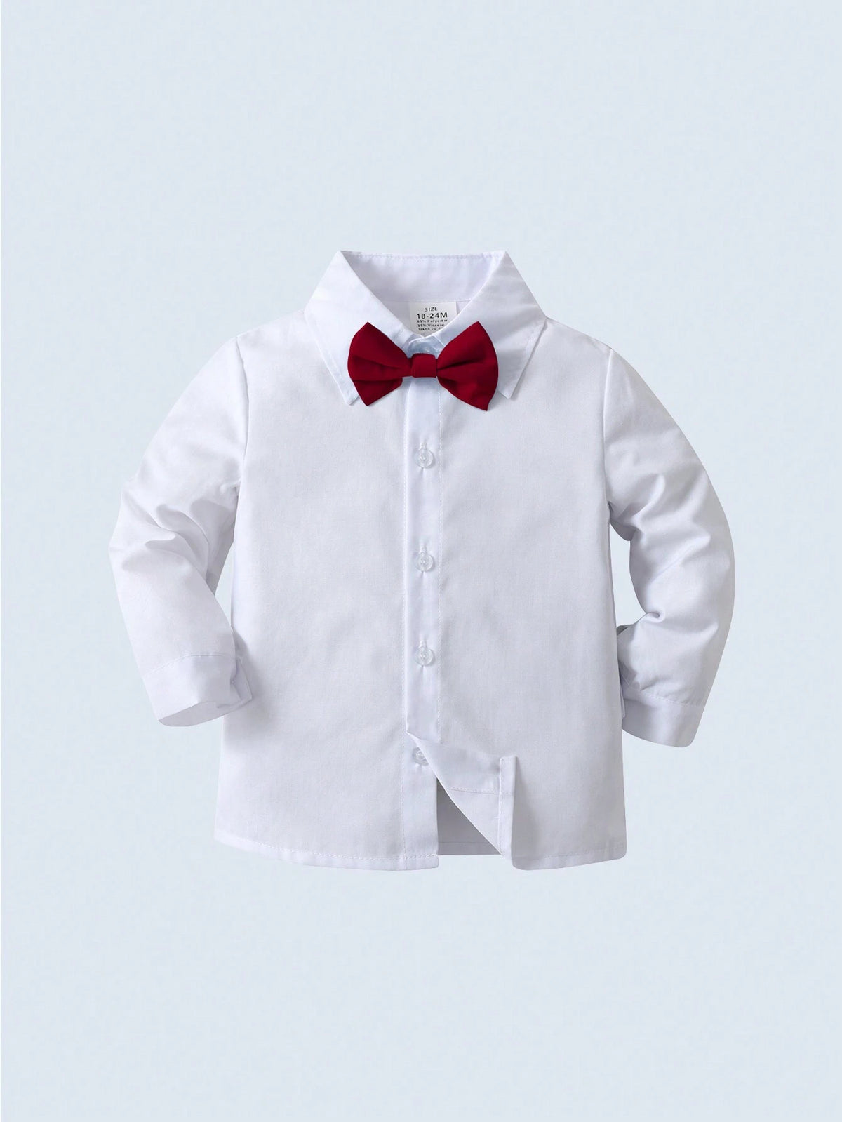 Young Boy White Shirt Vest Pants Bowknot 3 Piece Set