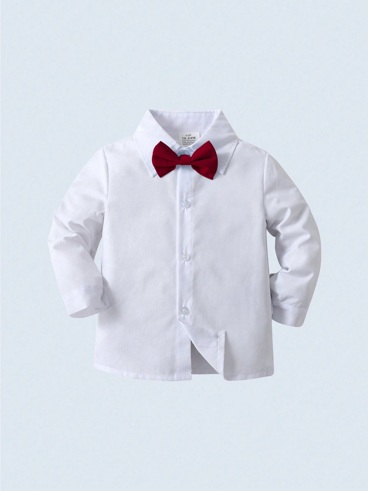 Young Boy White Shirt Vest Pants Bowknot 3 Piece Set