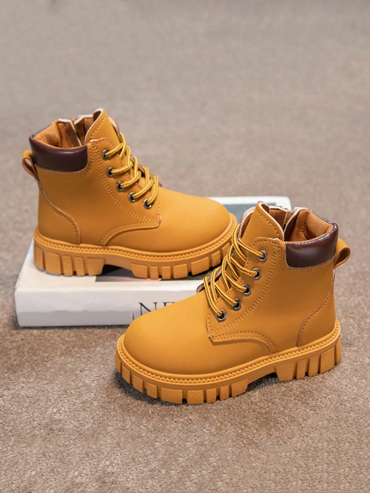 Bambinoo x Playful Pals Kids' Street-Style High-Top Motorcycle Boots