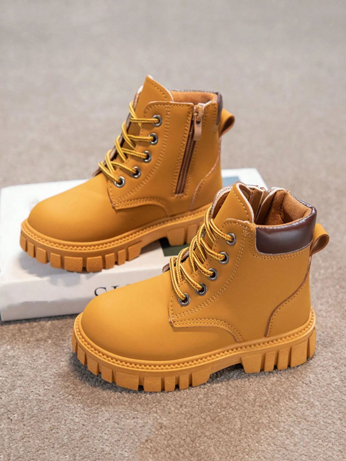 Bambinoo x Playful Pals Kids' Street-Style High-Top Motorcycle Boots