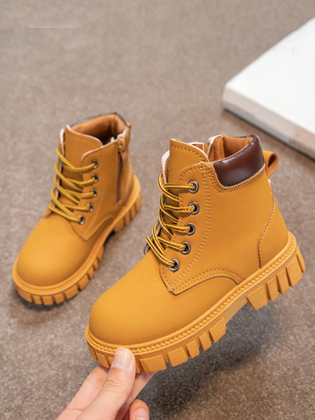 Bambinoo x Playful Pals Kids' Street-Style High-Top Motorcycle Boots