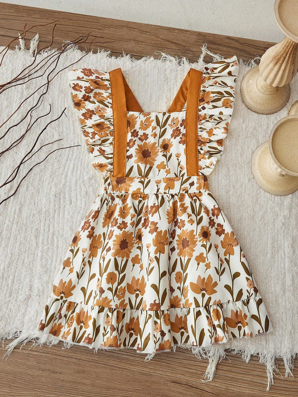 Robe Salopette Fille Imprimé Floral