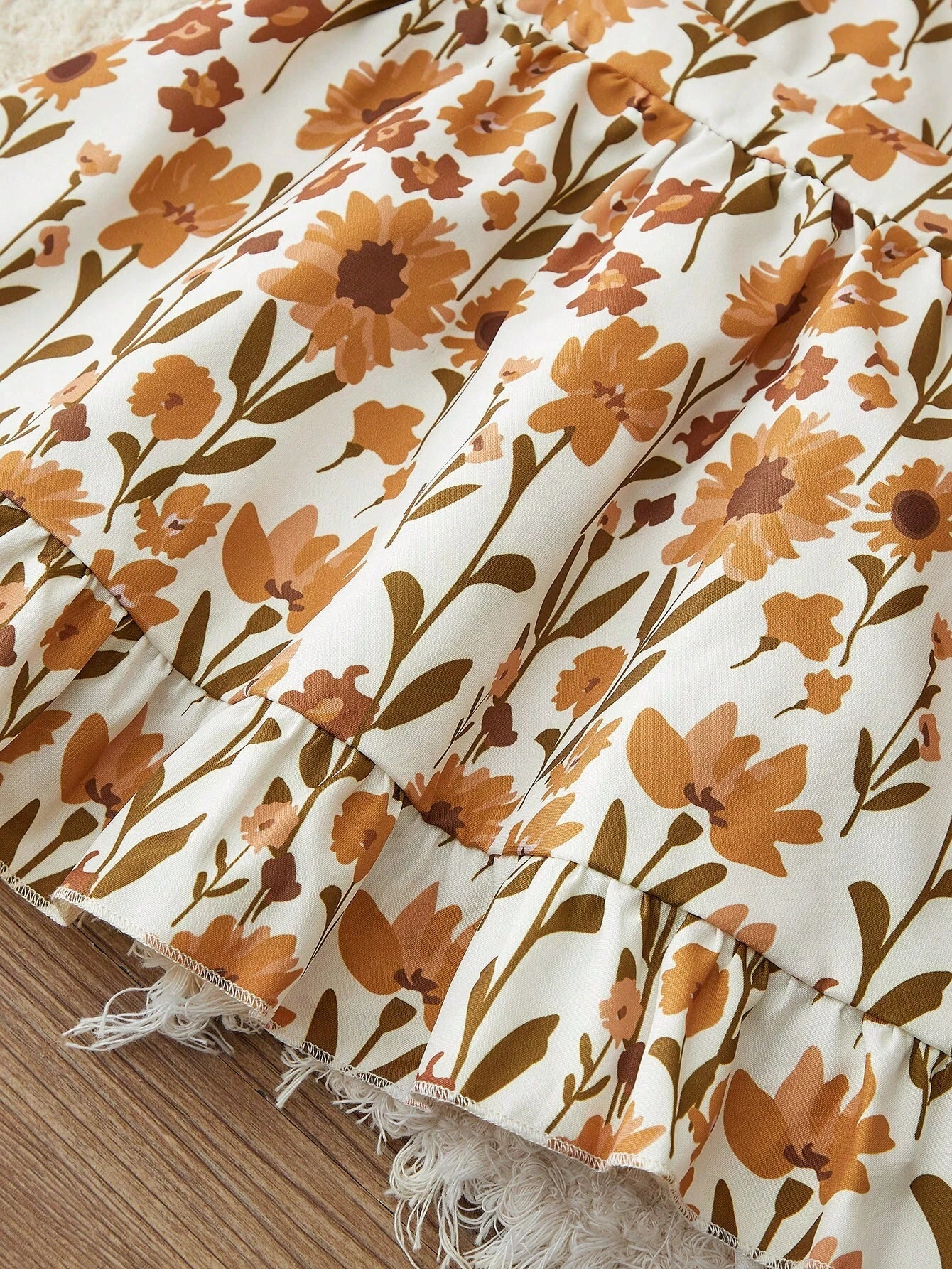 Robe Salopette Fille Imprimé Floral Volants