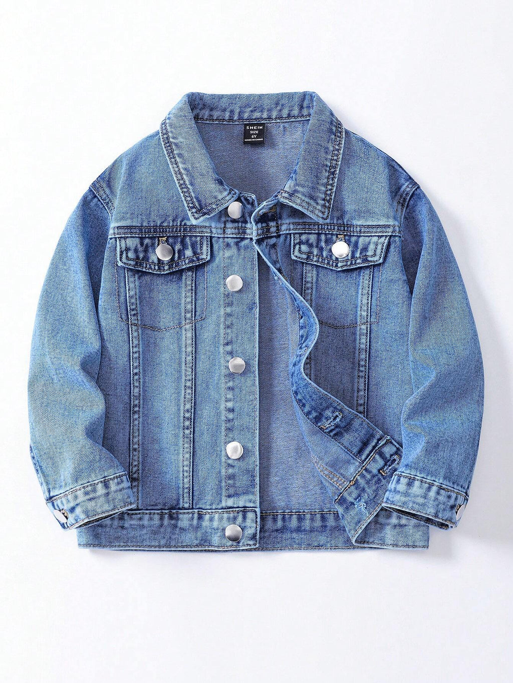 Bambinoo x Boys' Single-Breasted Long Sleeve Denim Jacket