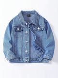 Bambinoo x Boys' Single-Breasted Long Sleeve Denim Jacket