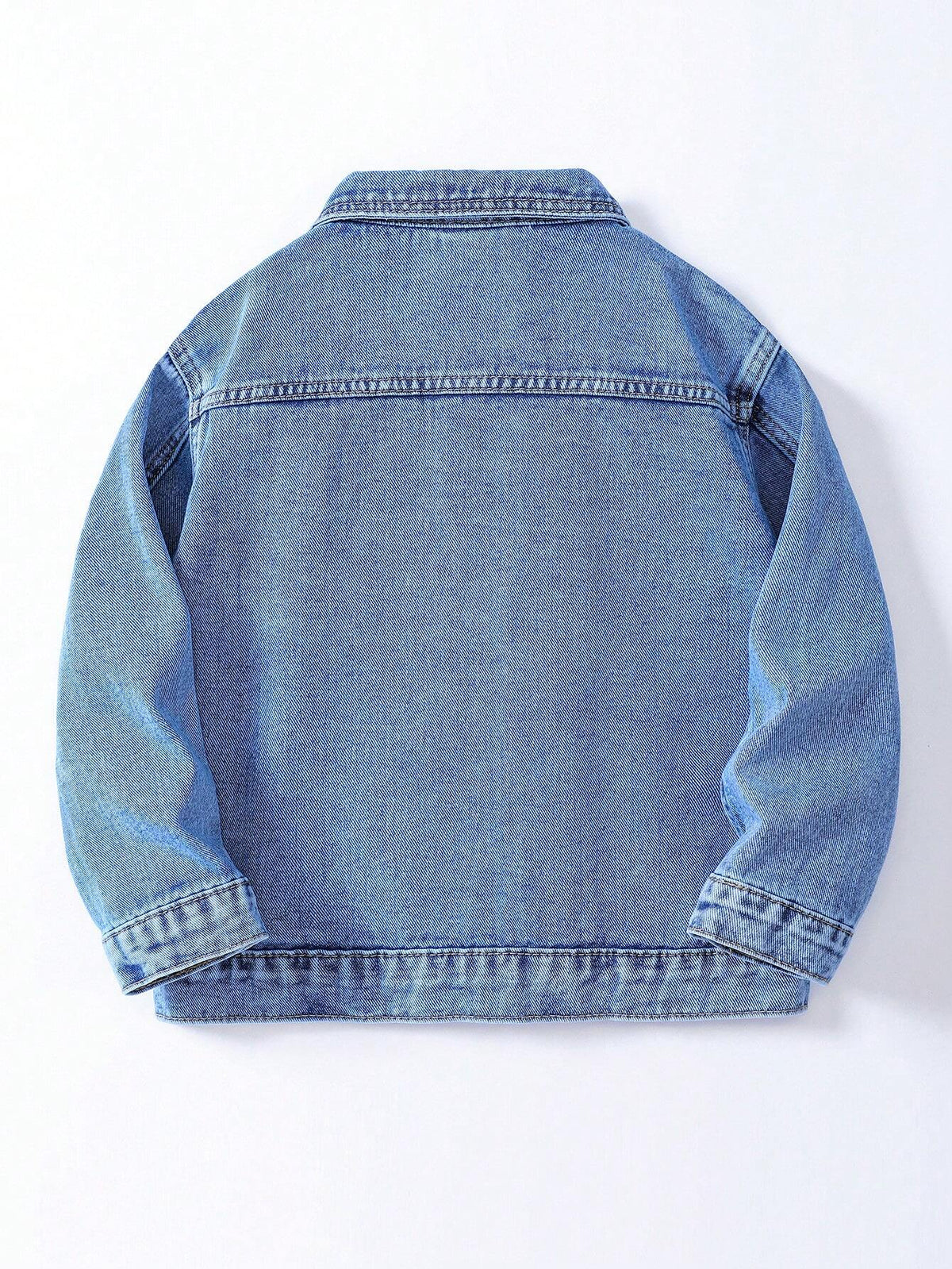Bambinoo x Boys' Single-Breasted Long Sleeve Denim Jacket