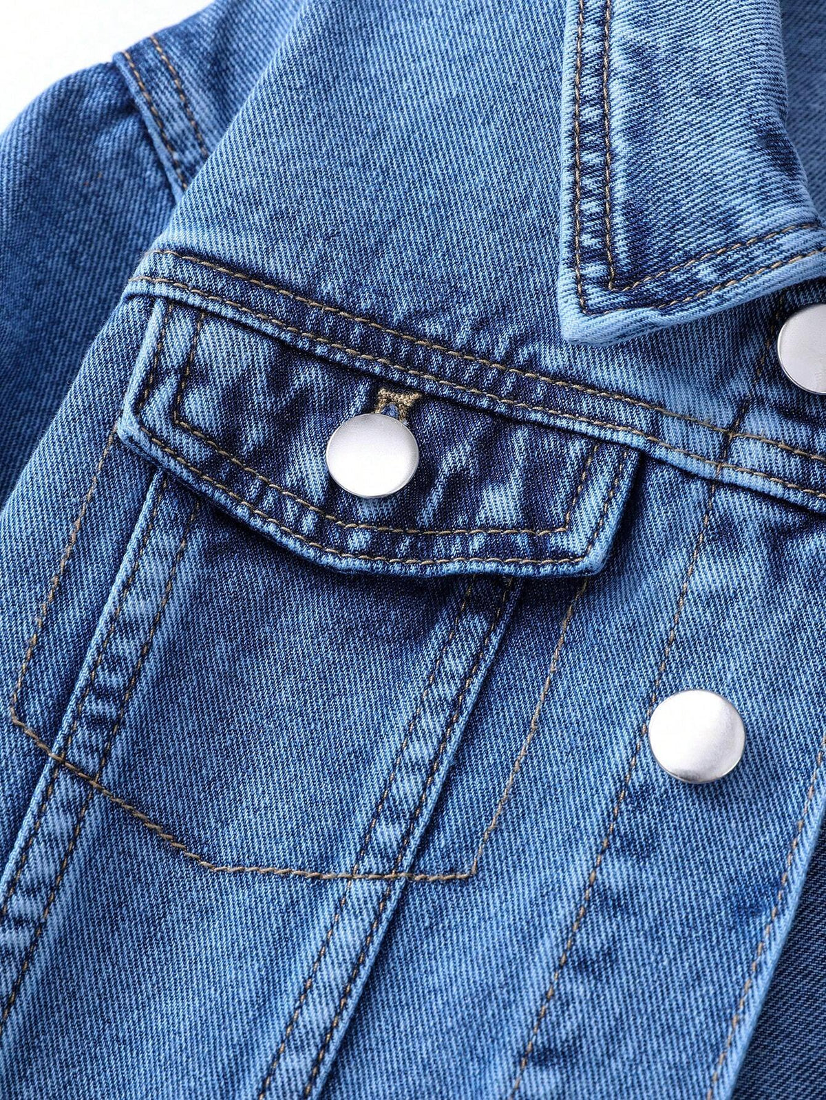 Bambinoo x Boys' Single-Breasted Long Sleeve Denim Jacket