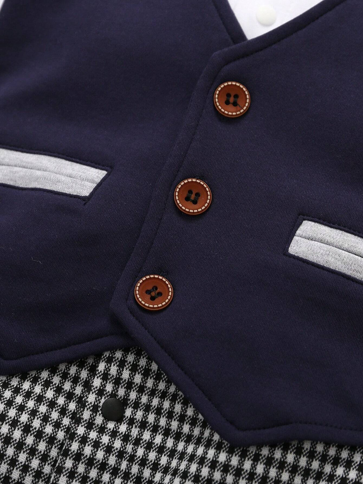 Baby Boy Royal Blue Bow Tie Long-Sleeve Romper