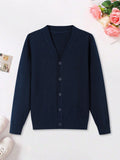 Cardigan Garçon Pull Uni Boutoné