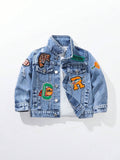 Bambinoo x Playful Pals Boys' Tiger Patch Light Blue Denim Jacket
