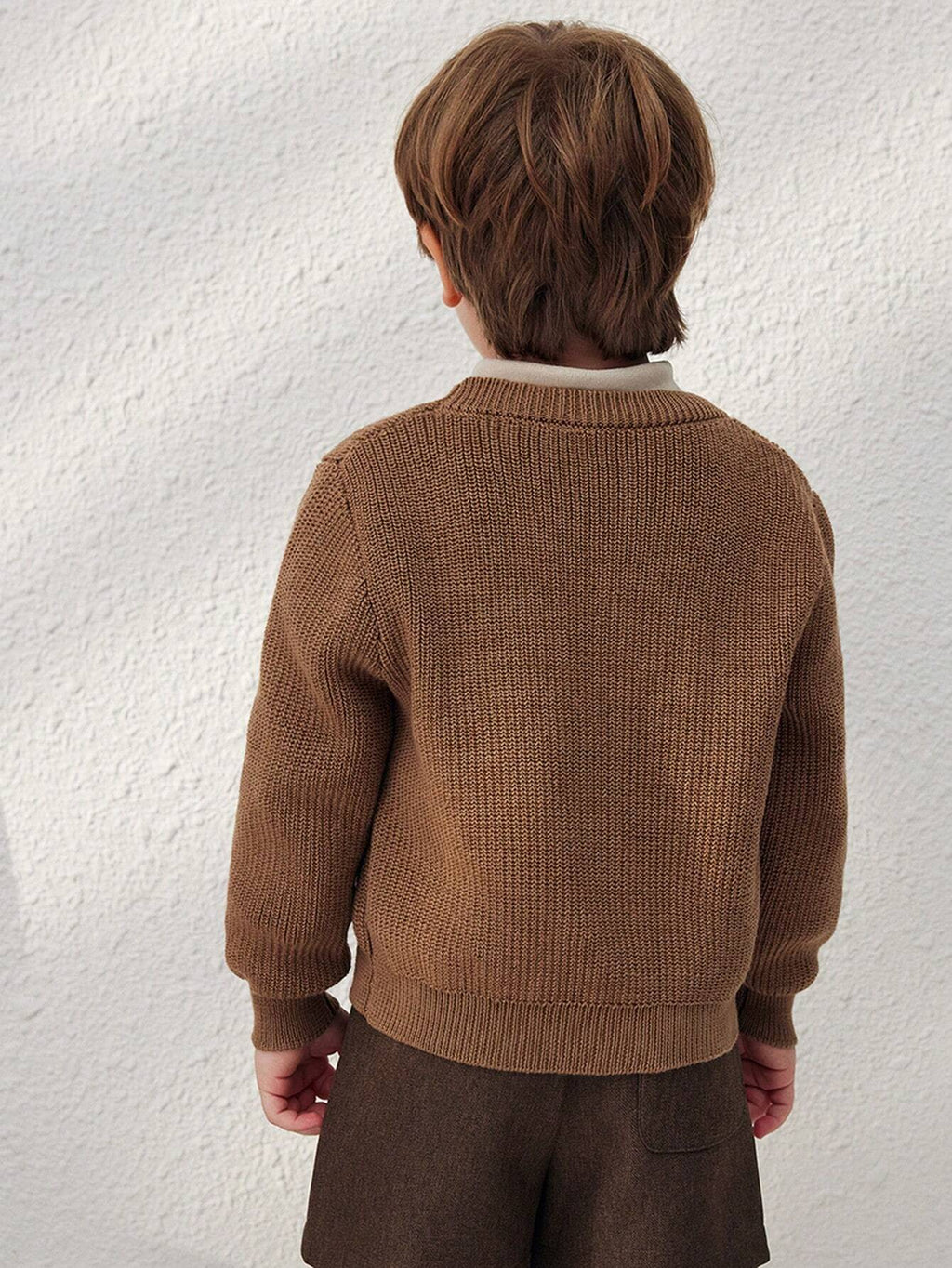 Cardigan Garçon Blossori Brun Style Français