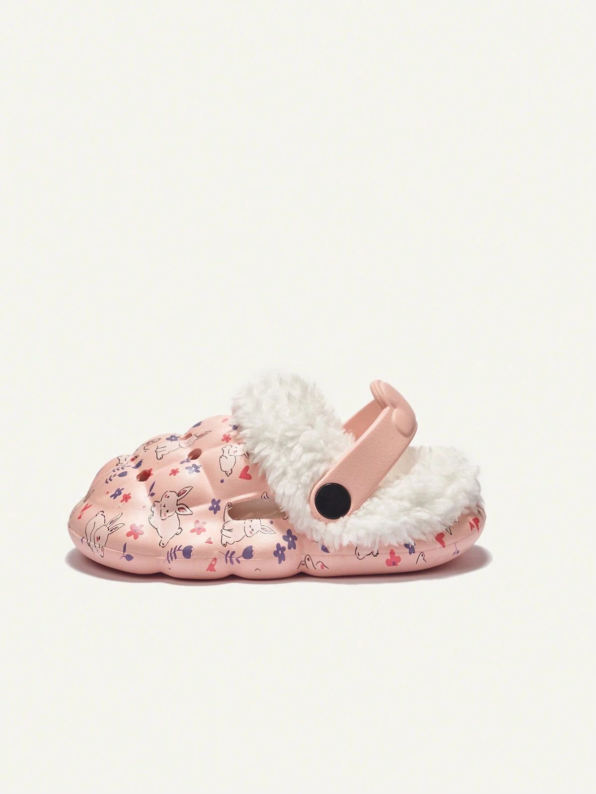 Girls' Pink Bunny Warm Thermal-Lined Garden Slippers Pink