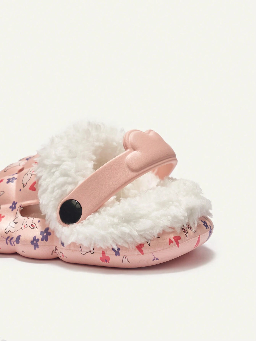 Girls' Pink Bunny Warm Thermal-Lined Garden Slippers Pink