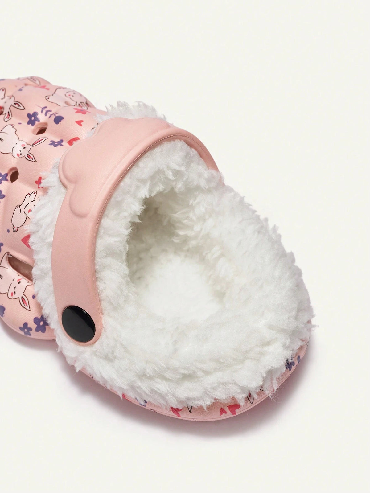 Girls' Pink Bunny Warm Thermal-Lined Garden Slippers Pink