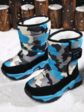 Bottes de neige bleues chaudes, confortables et doublées pour enfants - Montantes d'hiver