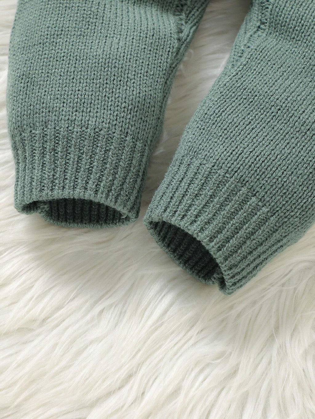 Vintaside Baby Boy Green Striped Cardigan Overalls Set Green