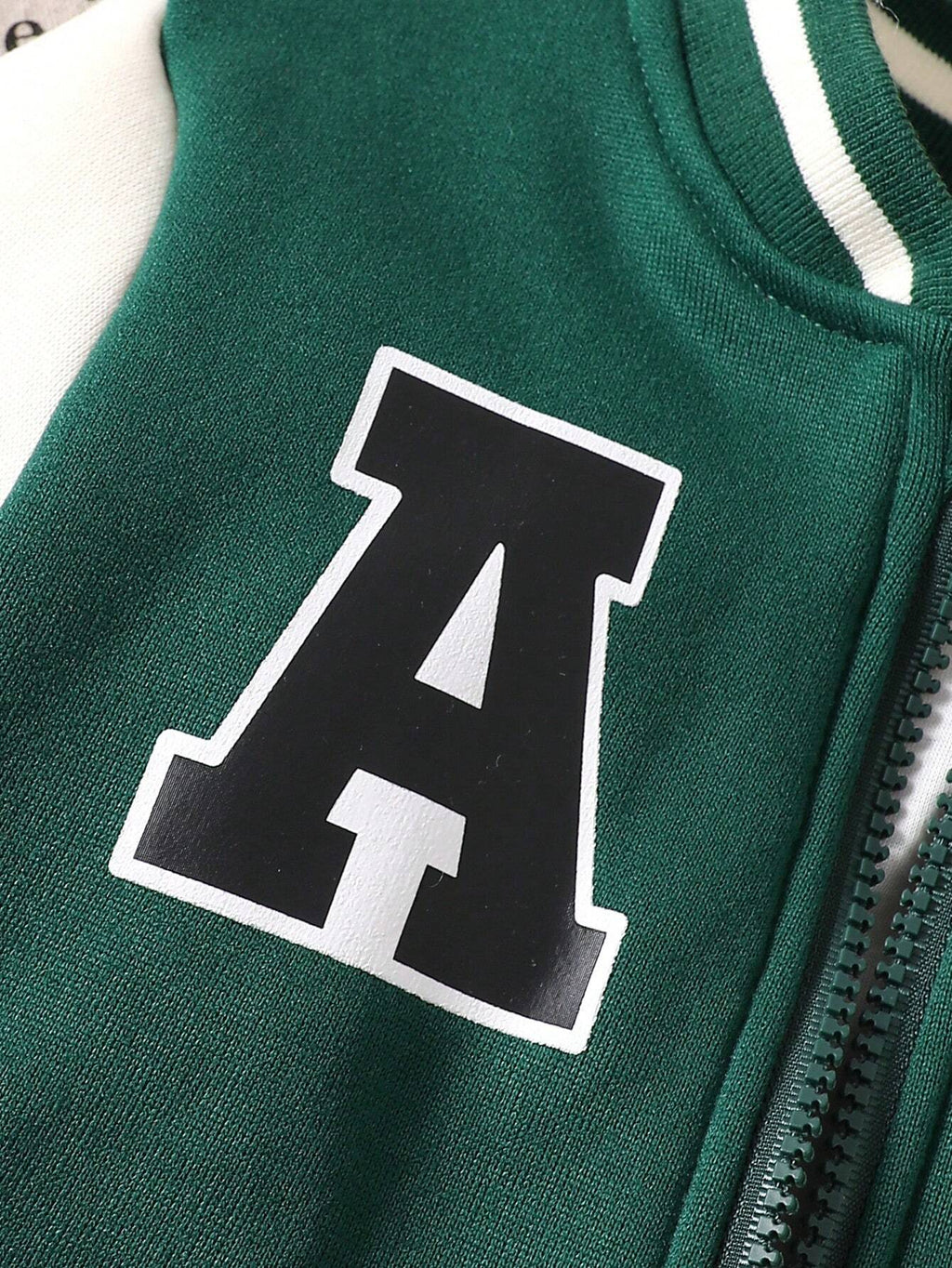 Boys' Letter Print Color Block Baseball Jacket