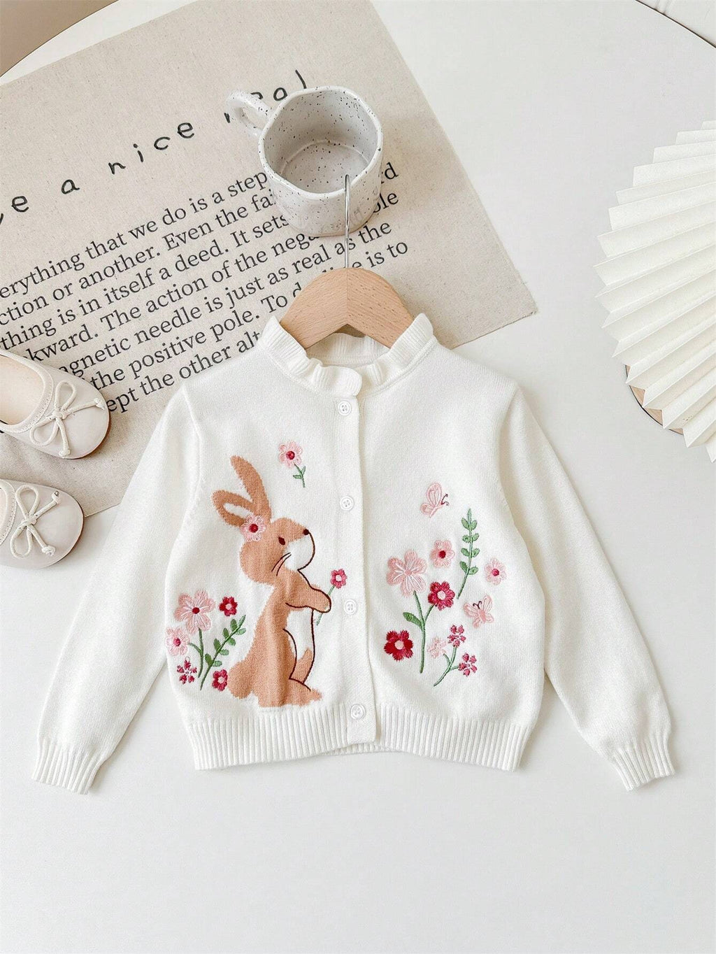 Baby Girl Cute Cartoon Print Long Sleeve Cardigan Sweater
