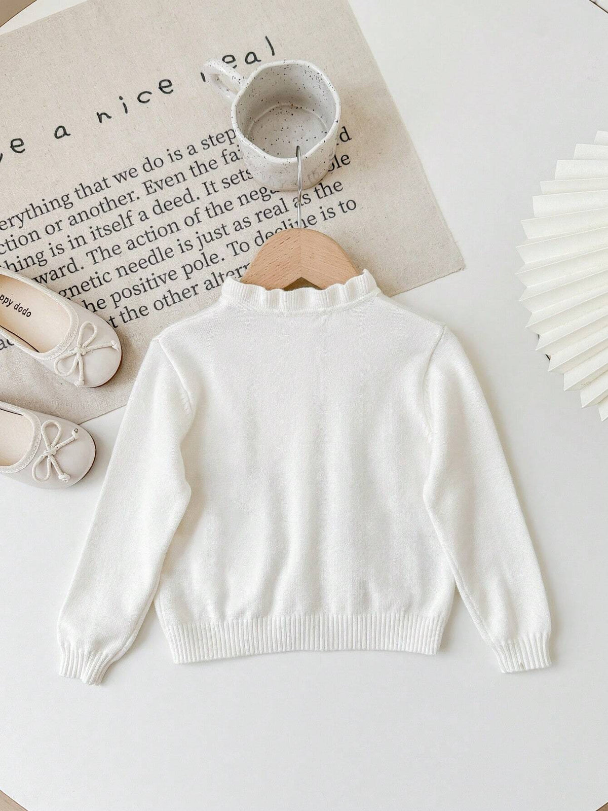 Baby Girl Cute Cartoon Print Long Sleeve Cardigan Sweater