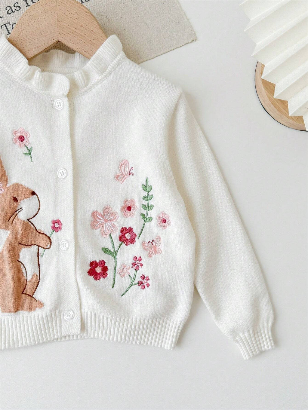 Baby Girl Cute Cartoon Print Long Sleeve Cardigan Sweater
