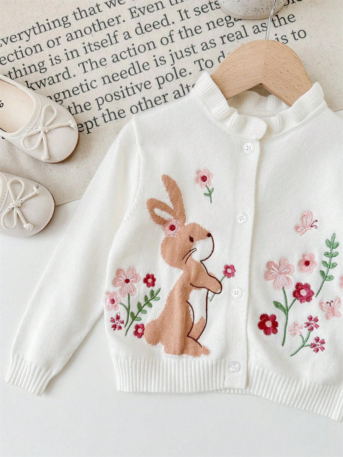 Baby Girl Cute Cartoon Print Long Sleeve Cardigan Sweater