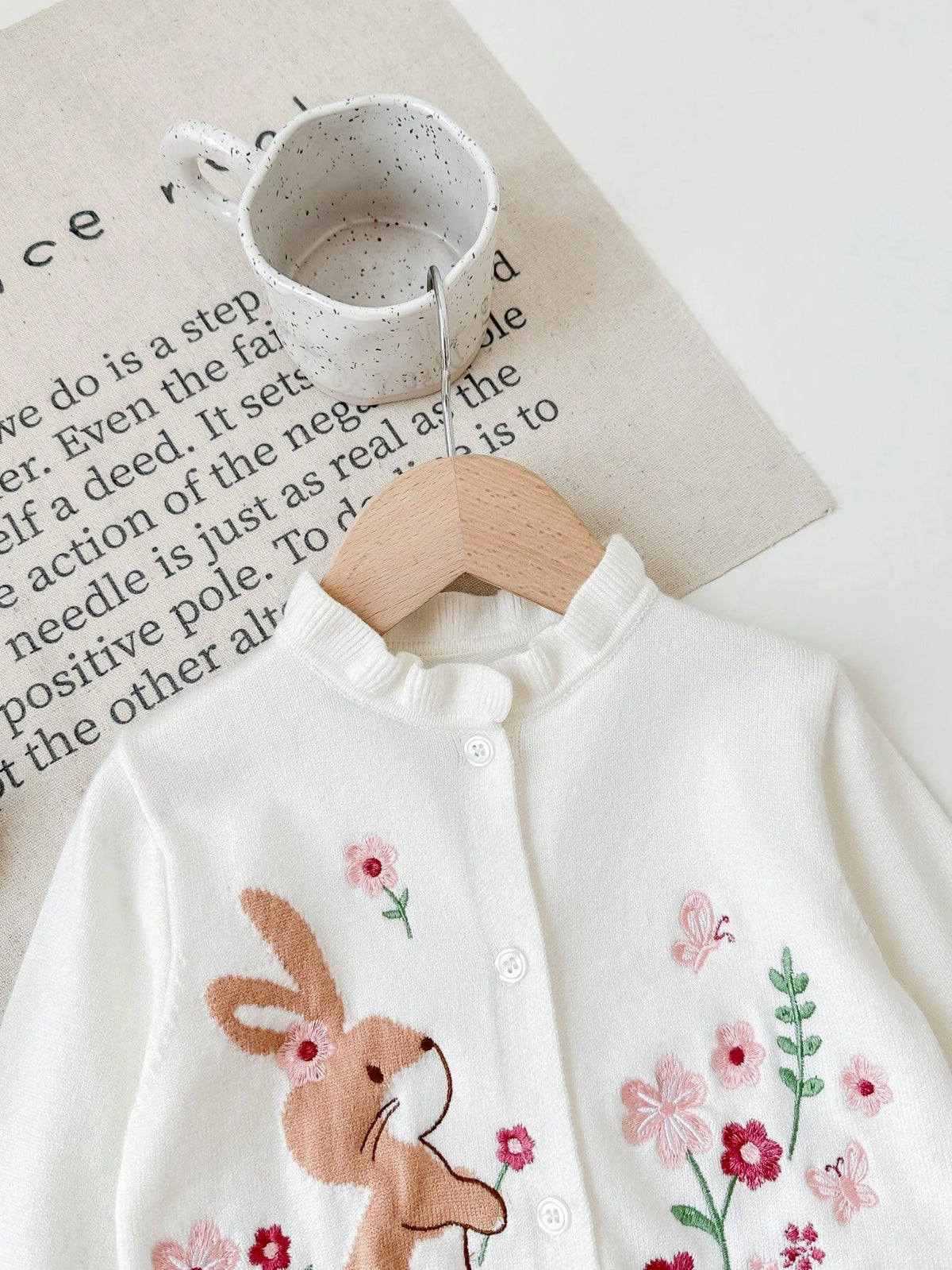 Baby Girl Cute Cartoon Print Long Sleeve Cardigan Sweater