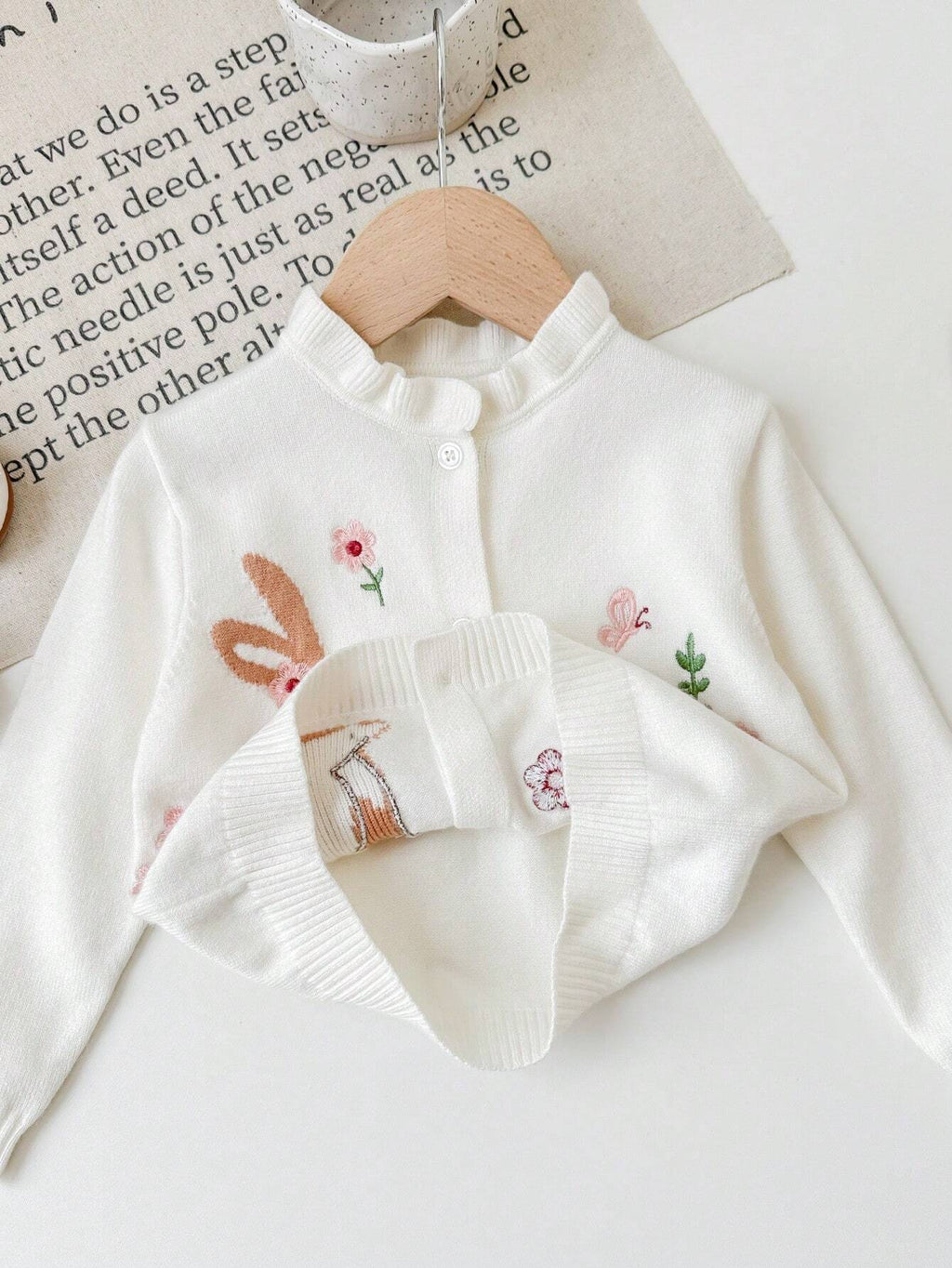 Baby Girl Cute Cartoon Print Long Sleeve Cardigan Sweater