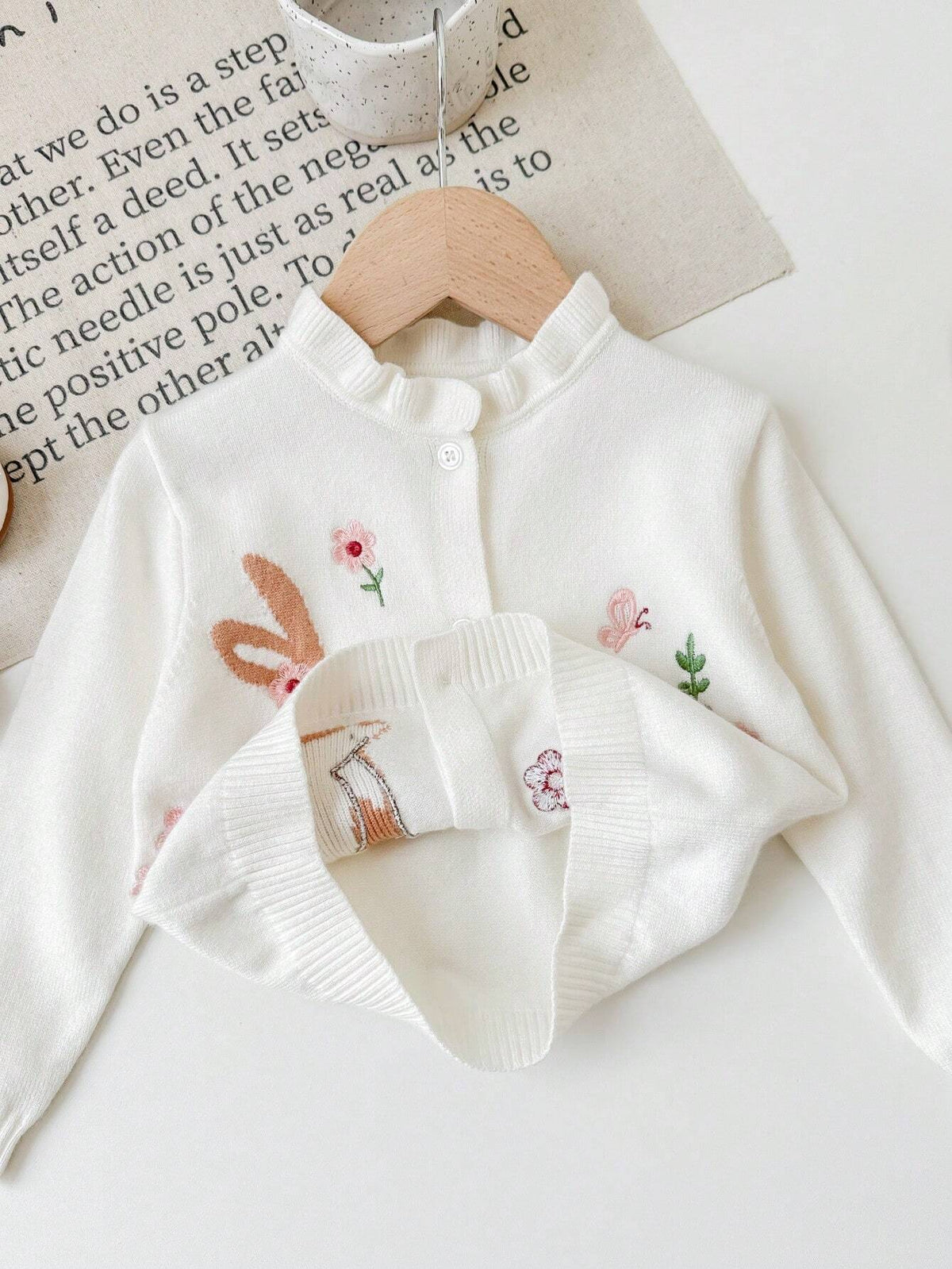Baby Girl Cute Cartoon Print Long Sleeve Cardigan Sweater